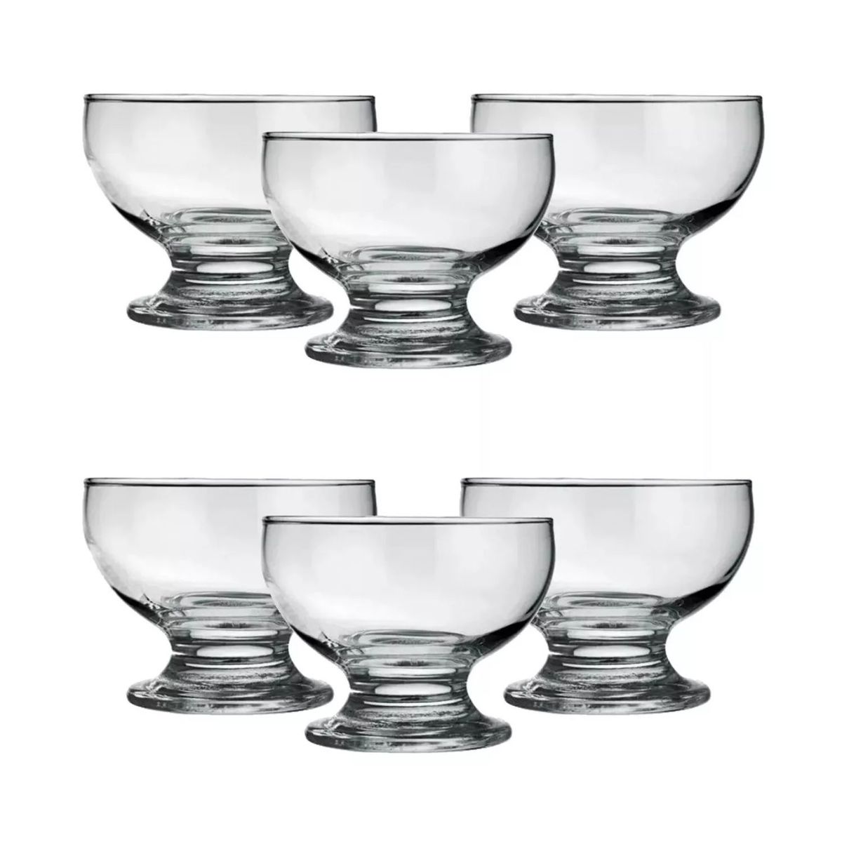 ALLEGRA - Set 6 Copas Vidrio Postre Helado Ice Cream Allegra 225ml