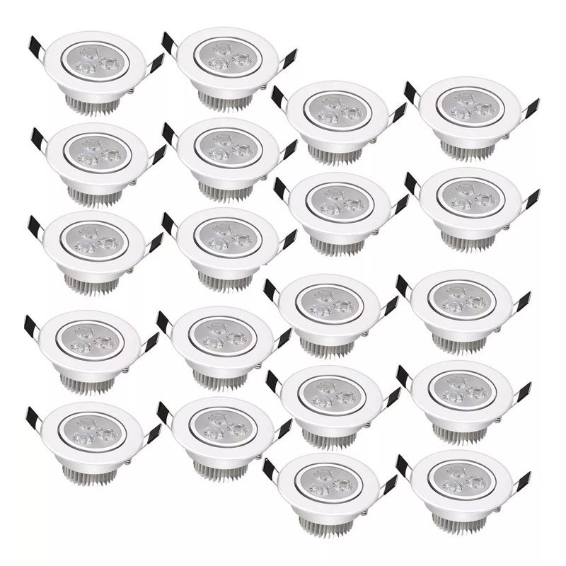 GENERICO - Pack X20 Foco Led Embutido Luminaria Led 3w Focos Embutidos Led