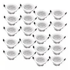 GENERICO - Pack X20 Foco Led Embutido Luminaria Led 3w Focos Embutidos Led