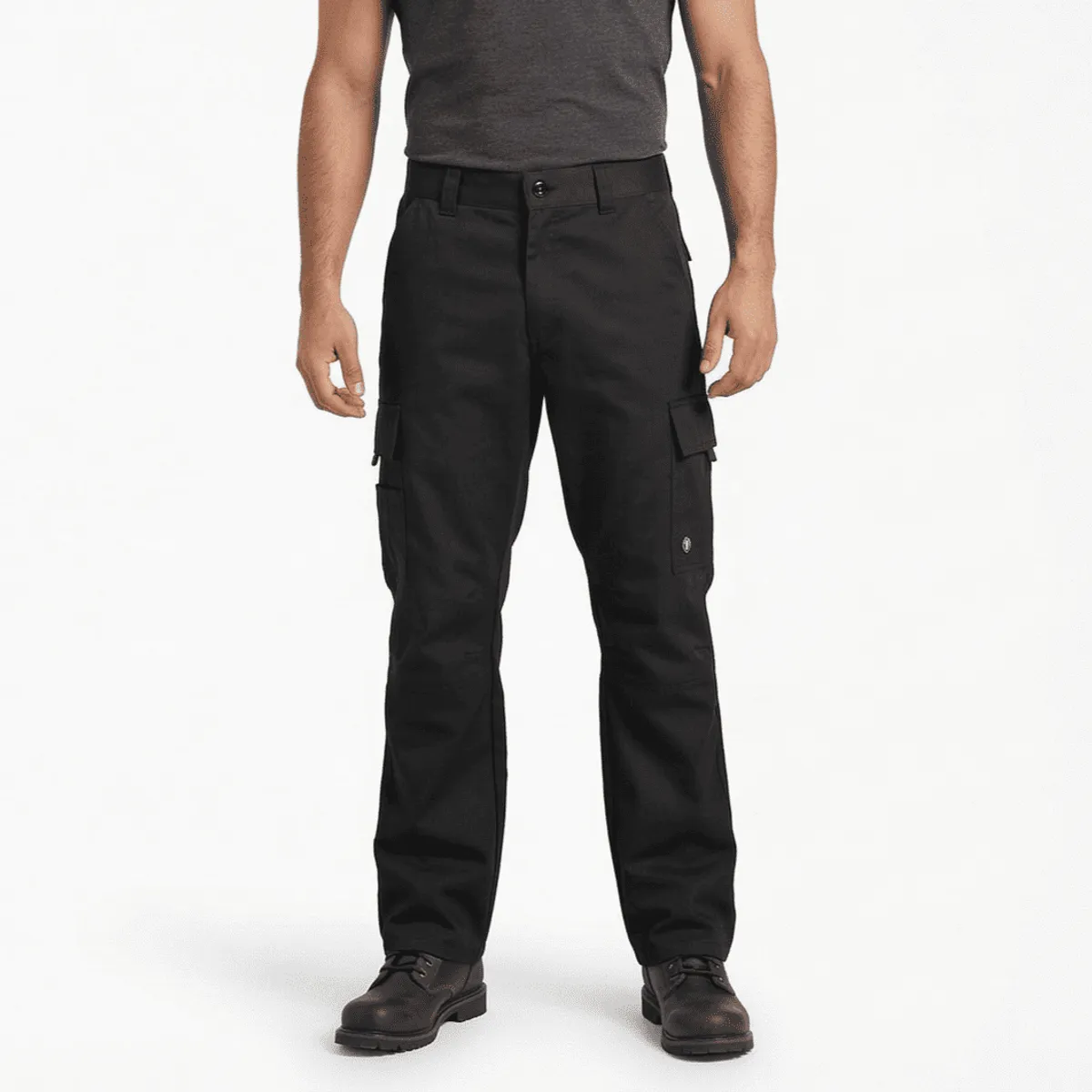 T-WORLD - Pantalón de trabajo cargo gabardina cintura elásticada