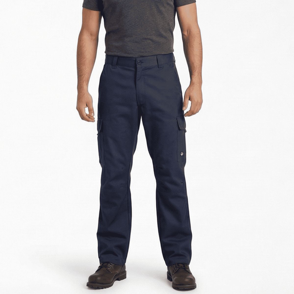 T-WORLD - Pantalón de trabajo cargo gabardina cintura elásticada