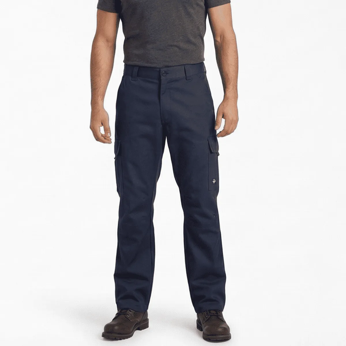 T-WORLD - Pantalón de trabajo cargo gabardina cintura elásticada