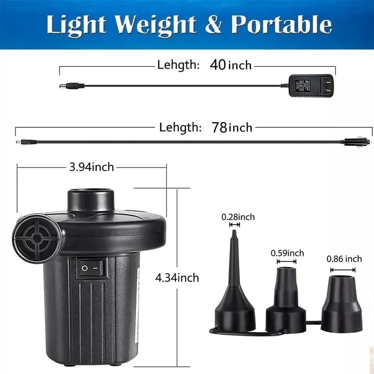 GENERICO - Bomba Inflador Para Colchón Piscina Inflable Aire