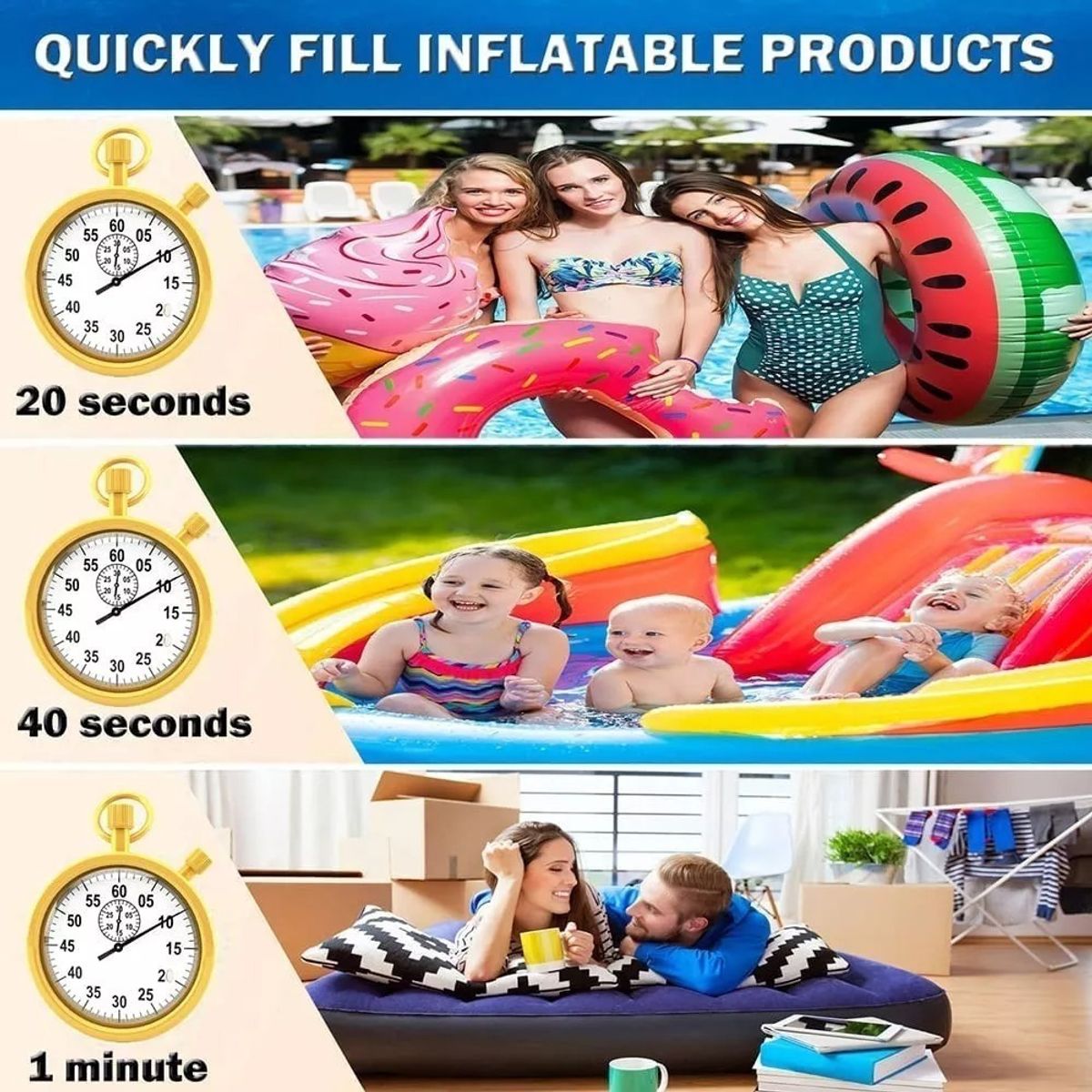 GENERICO - Bomba Inflador Para Colchón Piscina Inflable Aire