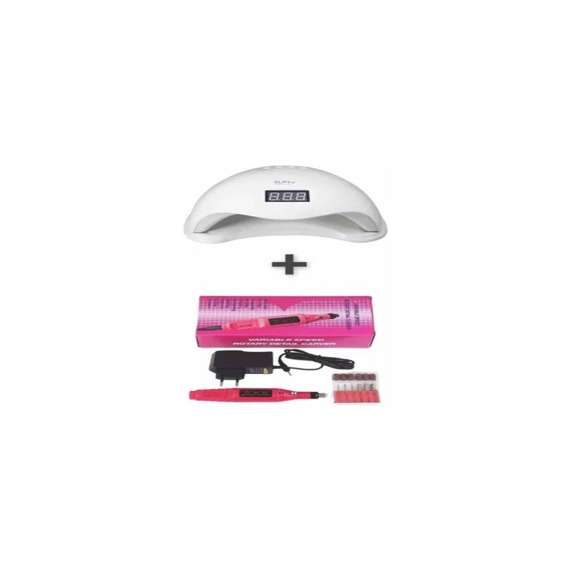 GENERICO - Kit Lampara Led Uv 48w Con Torno Pulidor Eléctrico Para Uñas