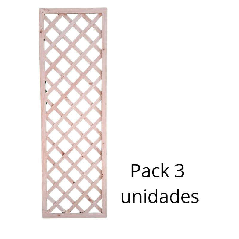 GENERICO - PACK 3 UN. Enrejado Madera 60x190 cm CON MARCO