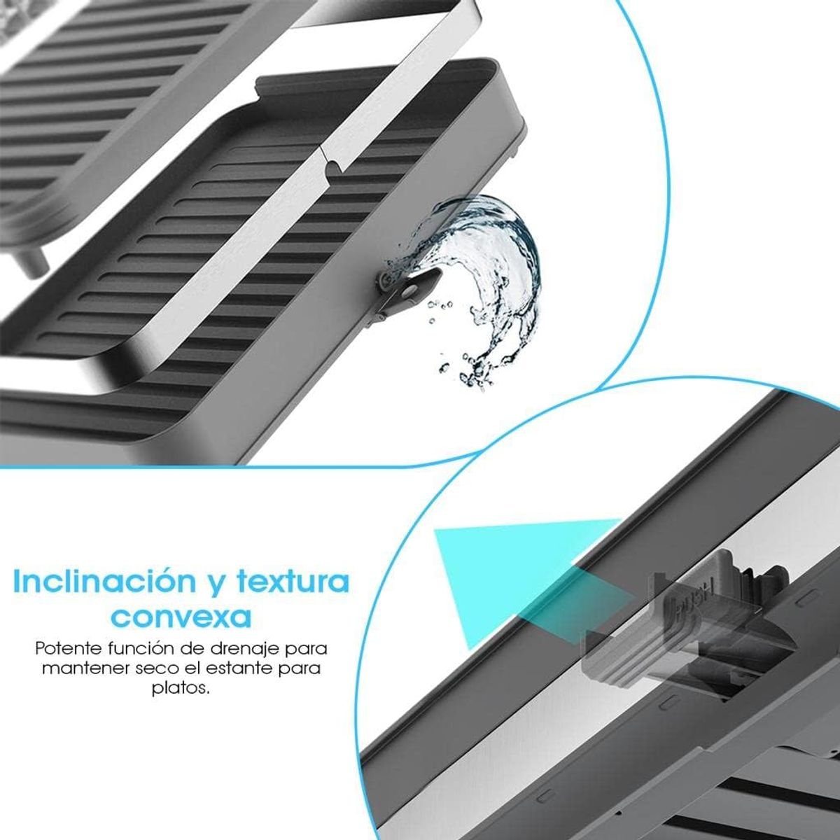 WAKESHOME - Secaplatos Escurridor Plegable Con Soporte Para Cubiertos