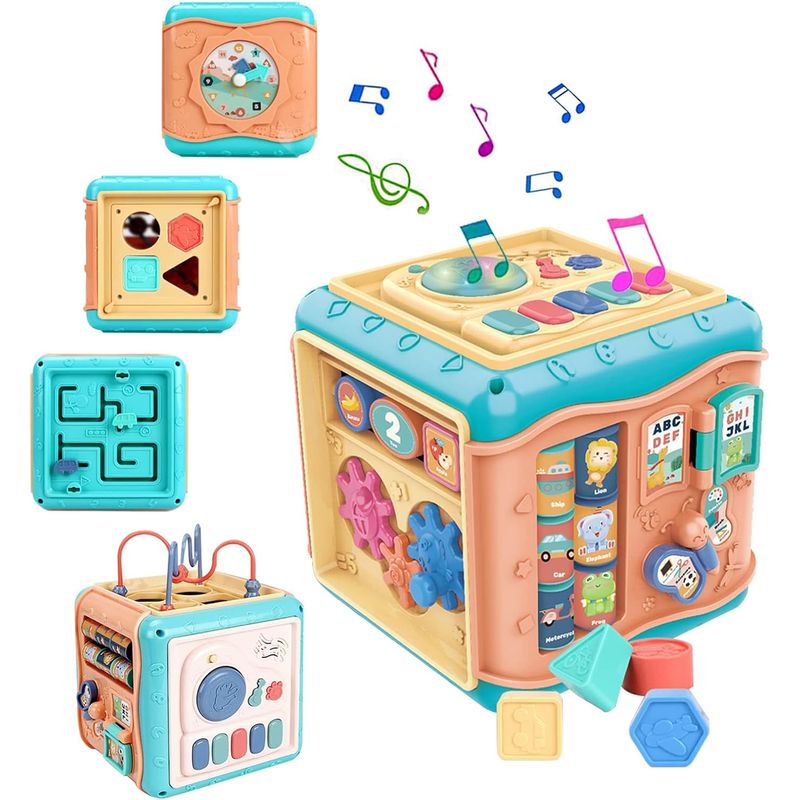 WAKESHOME - Juego Didáctico Cubo Sensorial Bebé Estimulación Temprana Ed