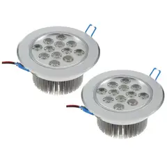GENERICO - Pack X2 Focos Led Interior Embutido Foco Embutido Led 12w Fria