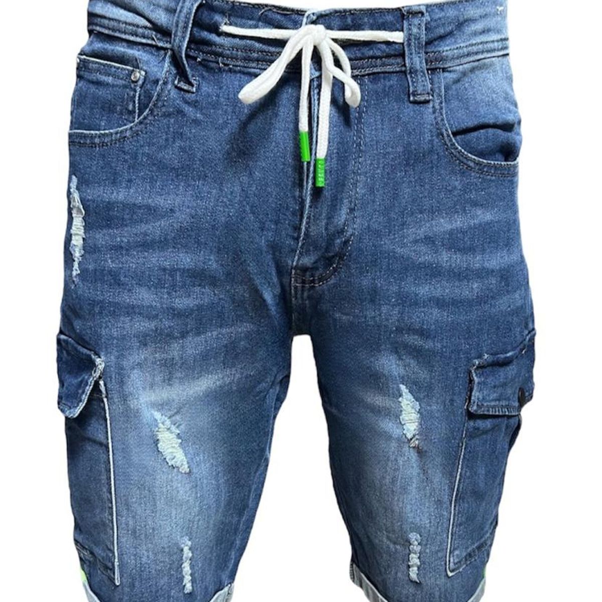 GENERICO - Short Jeans Cargo Hombre Elasticado