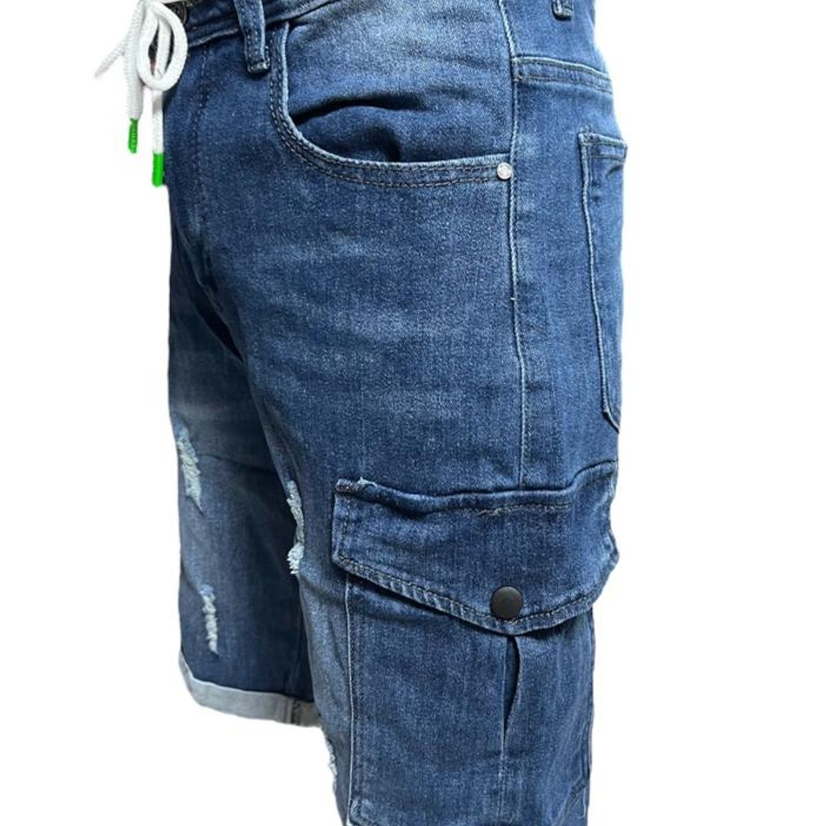 GENERICO - Short Jeans Cargo Hombre Elasticado