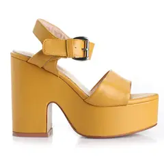 VIA UNO - Sandalia Mujer Amarillo 22433602