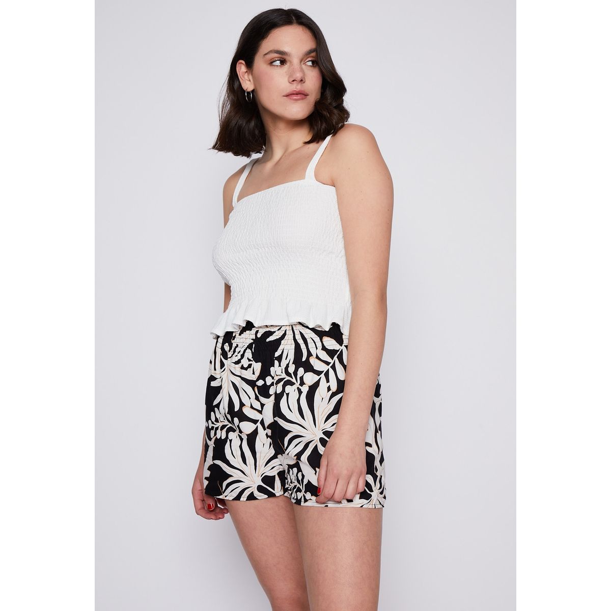 FAMILY SHOP - Polera Mujer Tirantes Panal Blanco Family Shop