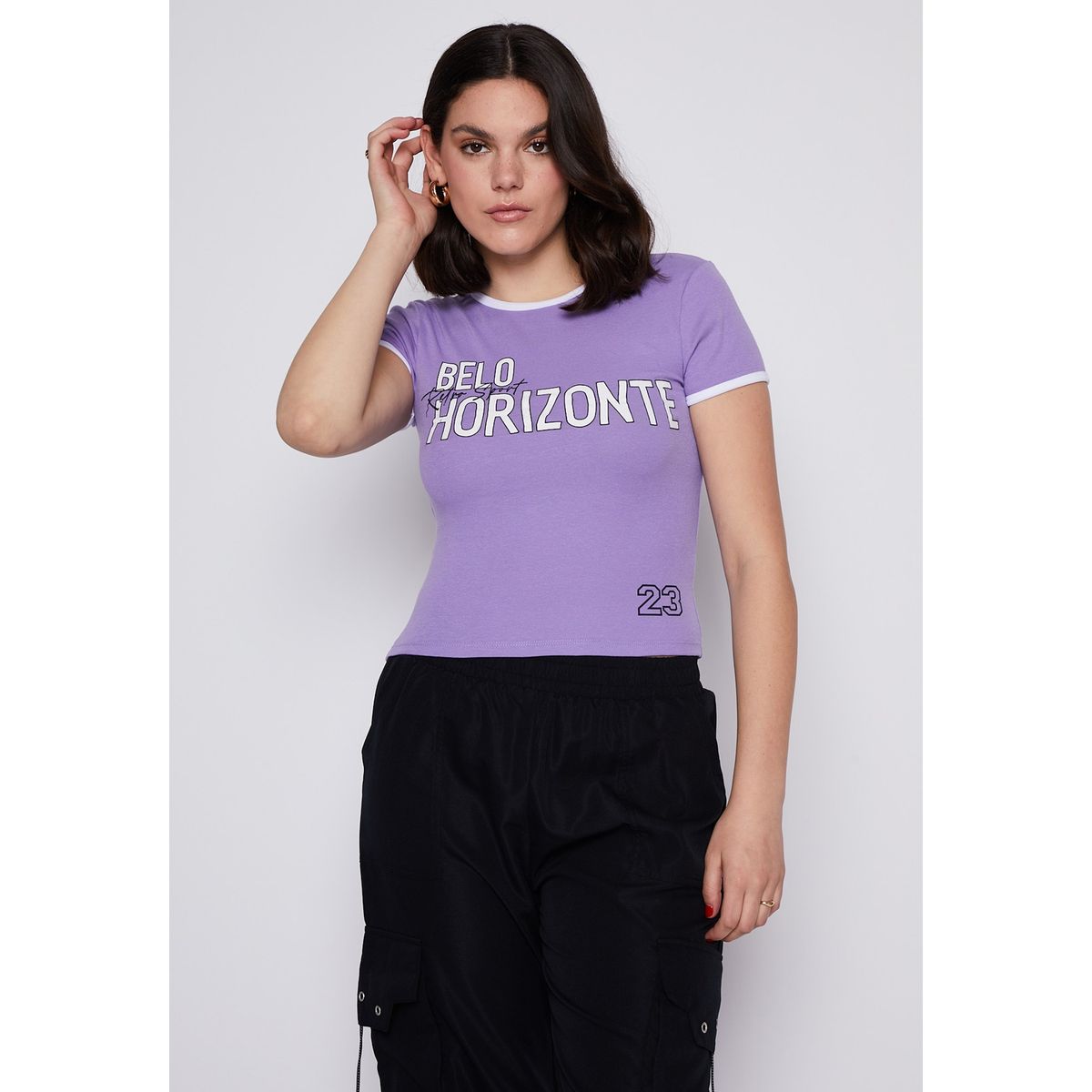 FAMILY SHOP - Polera Mujer Collage Vivo Lila Family Shop