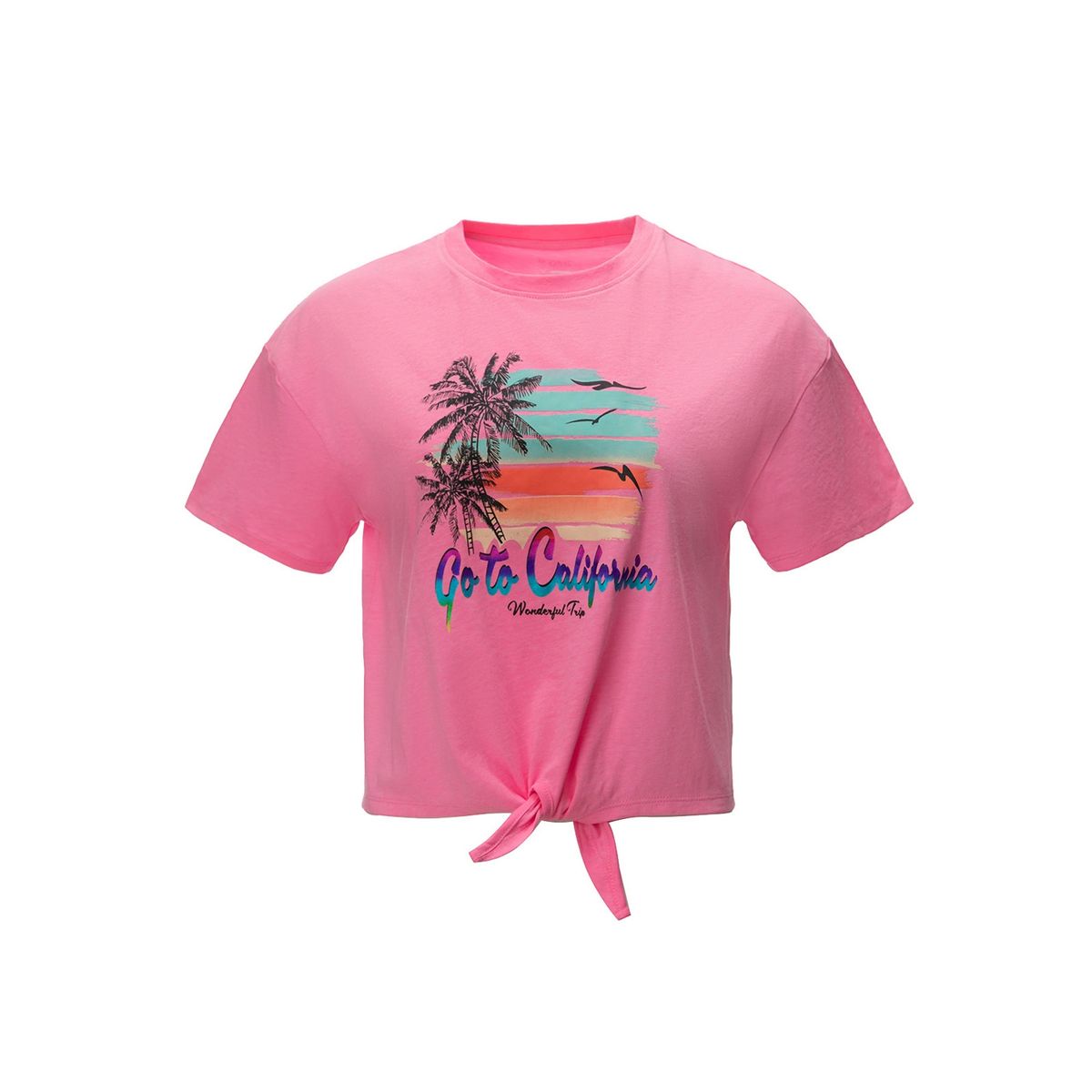 FASHION'S PARK - Polera Niña Con Nudo Y Folia Rosado Fashion's Park