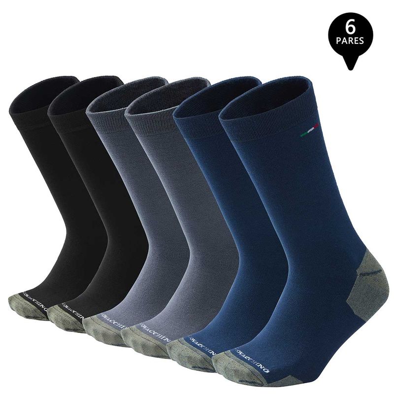 GIOVACCHINO - Pack de 6 Calcetines Vestir Bambú Cobre Hombre