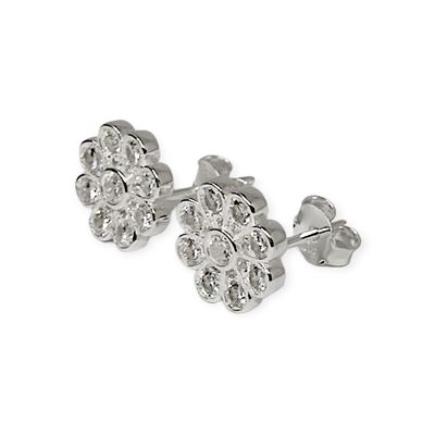Imagen 2 del producto Aros Flor Margarita Circón Plata Fina 925