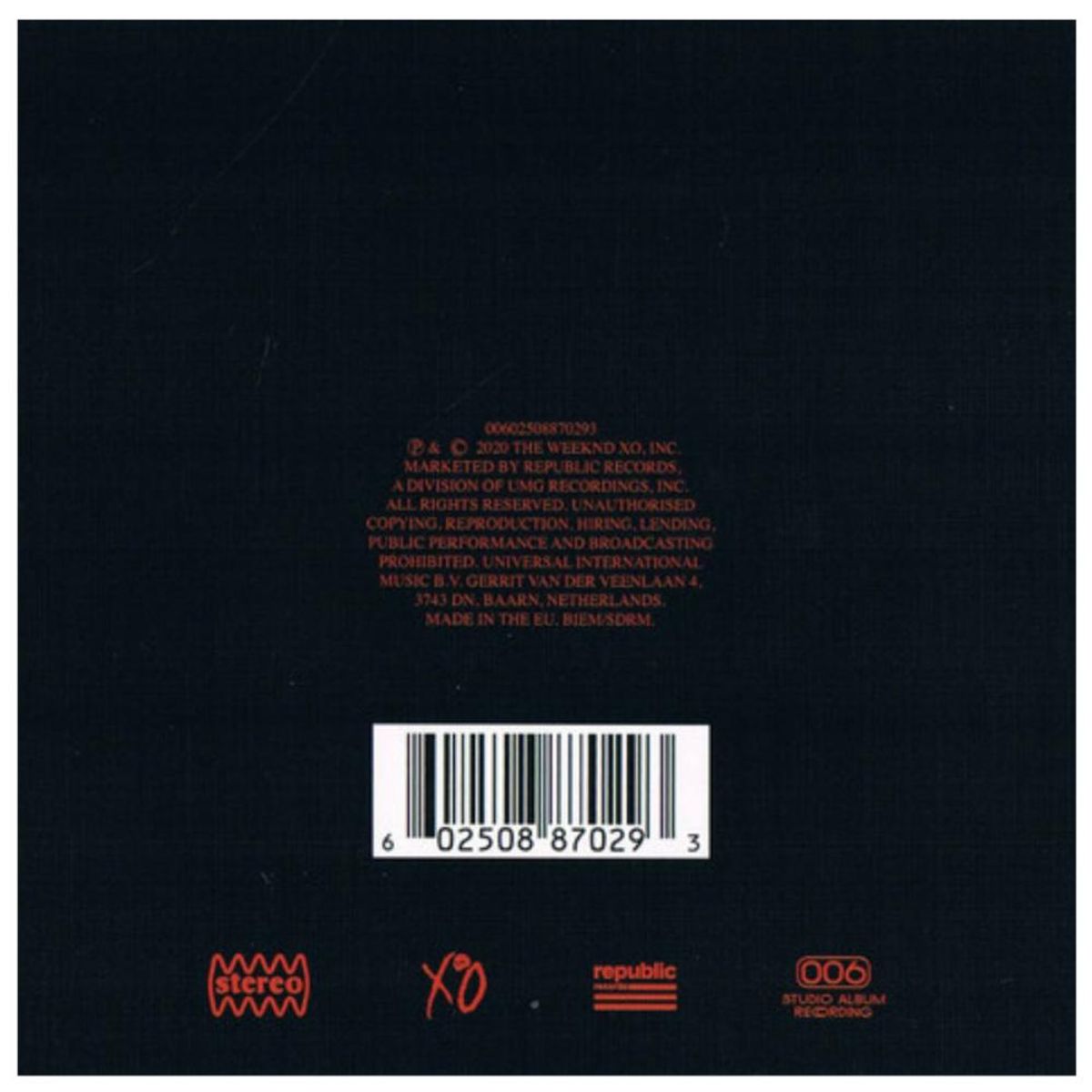 HITWAY MUSIC - WEEKND - AFTER HOURS (LTD EDT-ALTERNATE COVER) - CD