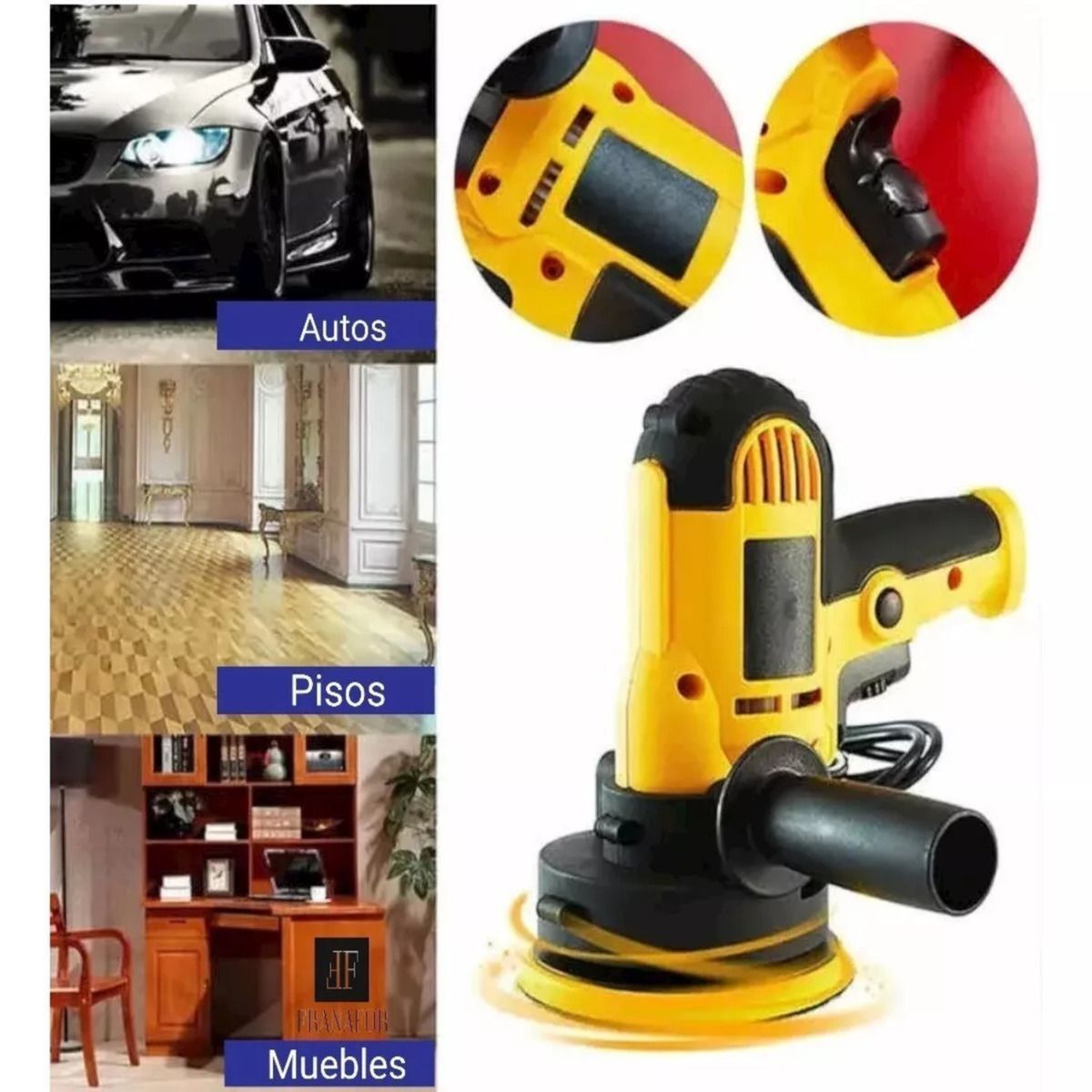 GENERICO - Pulidora Auto Eléctrica Lijadora con Mango 700W