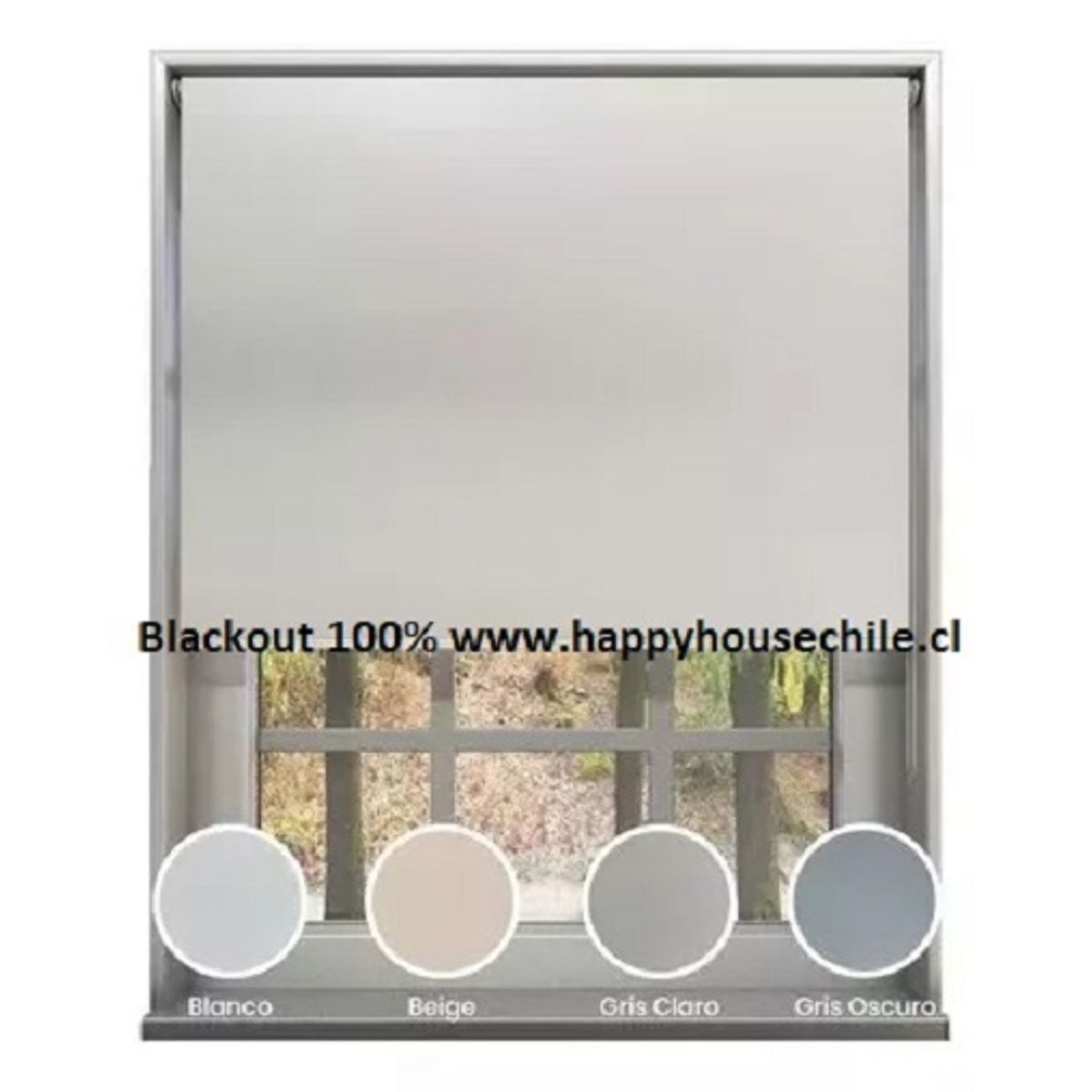 GENERICO - Cortina Roller Doble Blackout  Sunscreen 120x200 GRIS