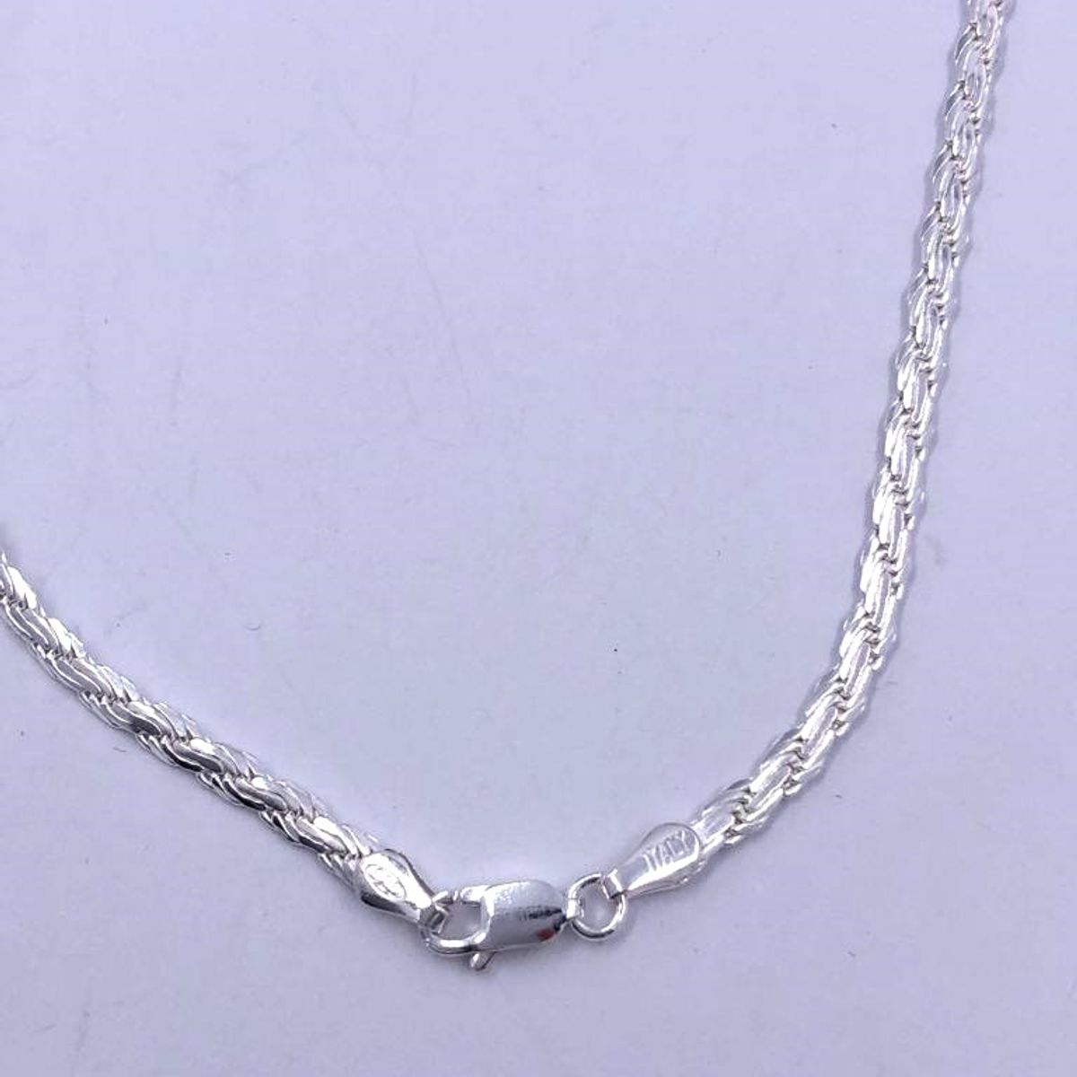 EL MUNDO DE LA PLATA - Cadena con tejido tourbillon plano para hombre plata  italiana 925