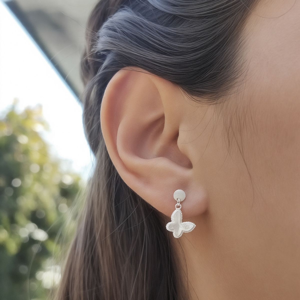 COGGIOLA - Aros Mariposa Colgante Circón Plata Fina 925