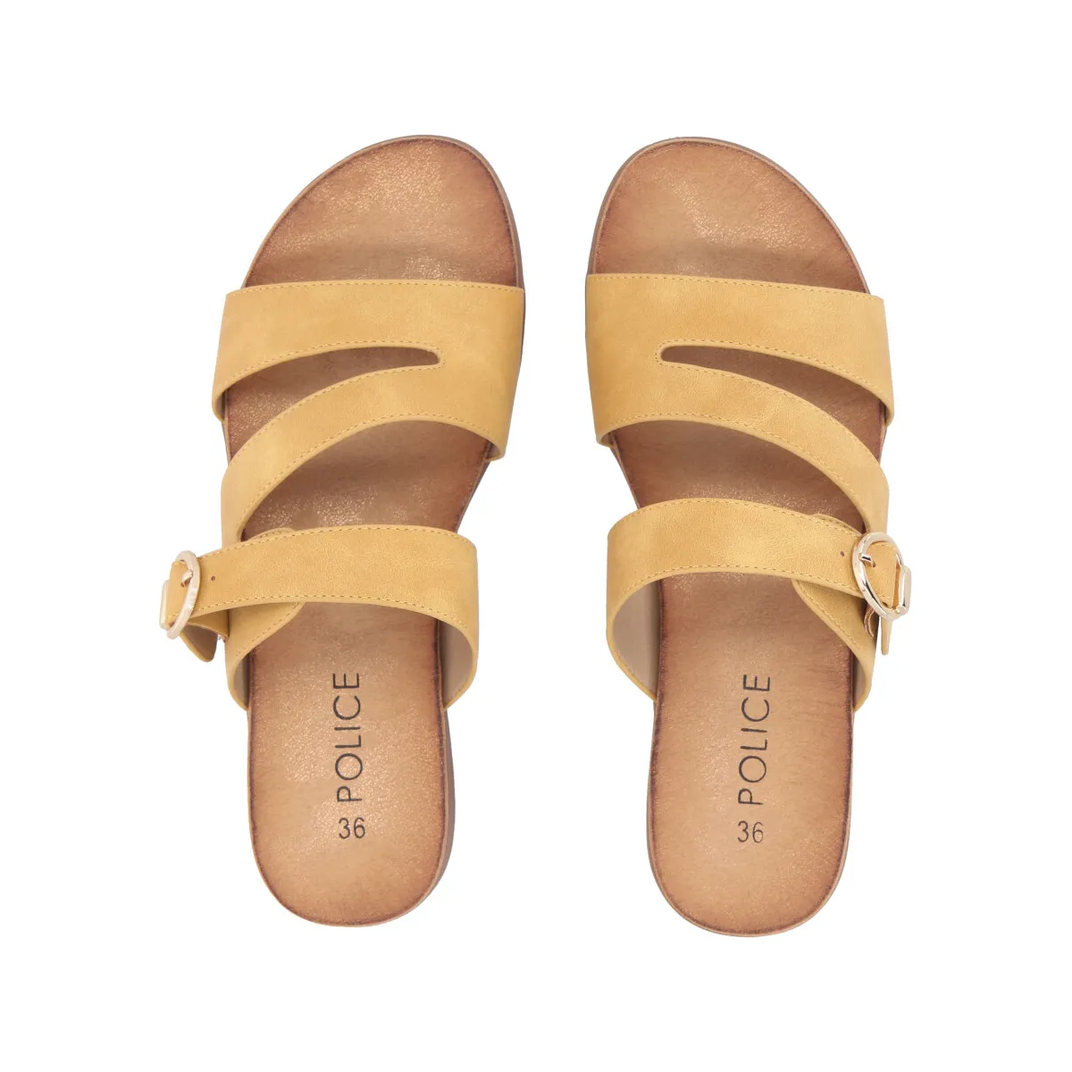 POLICE - Sandalia Mujer Mostaza Mika Police