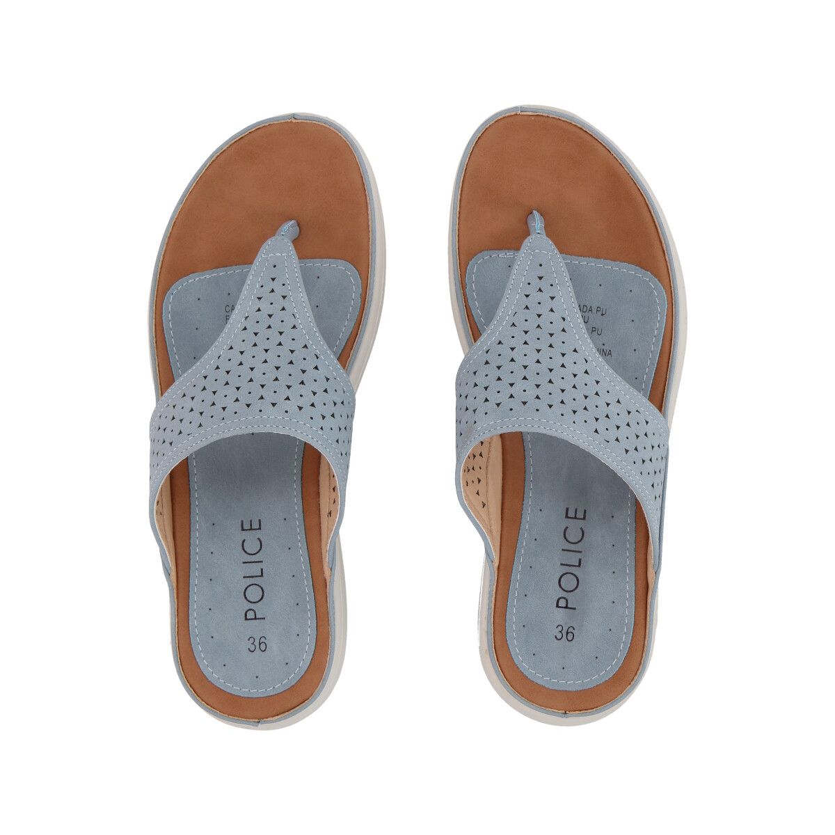 POLICE - Sandalia Mujer Celeste Plataforma Jose Police