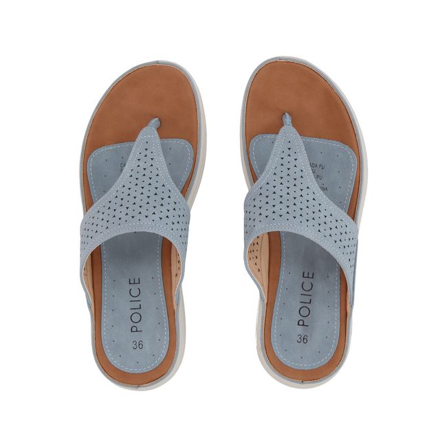 POLICE - Sandalia Mujer Celeste Plataforma Jose Police