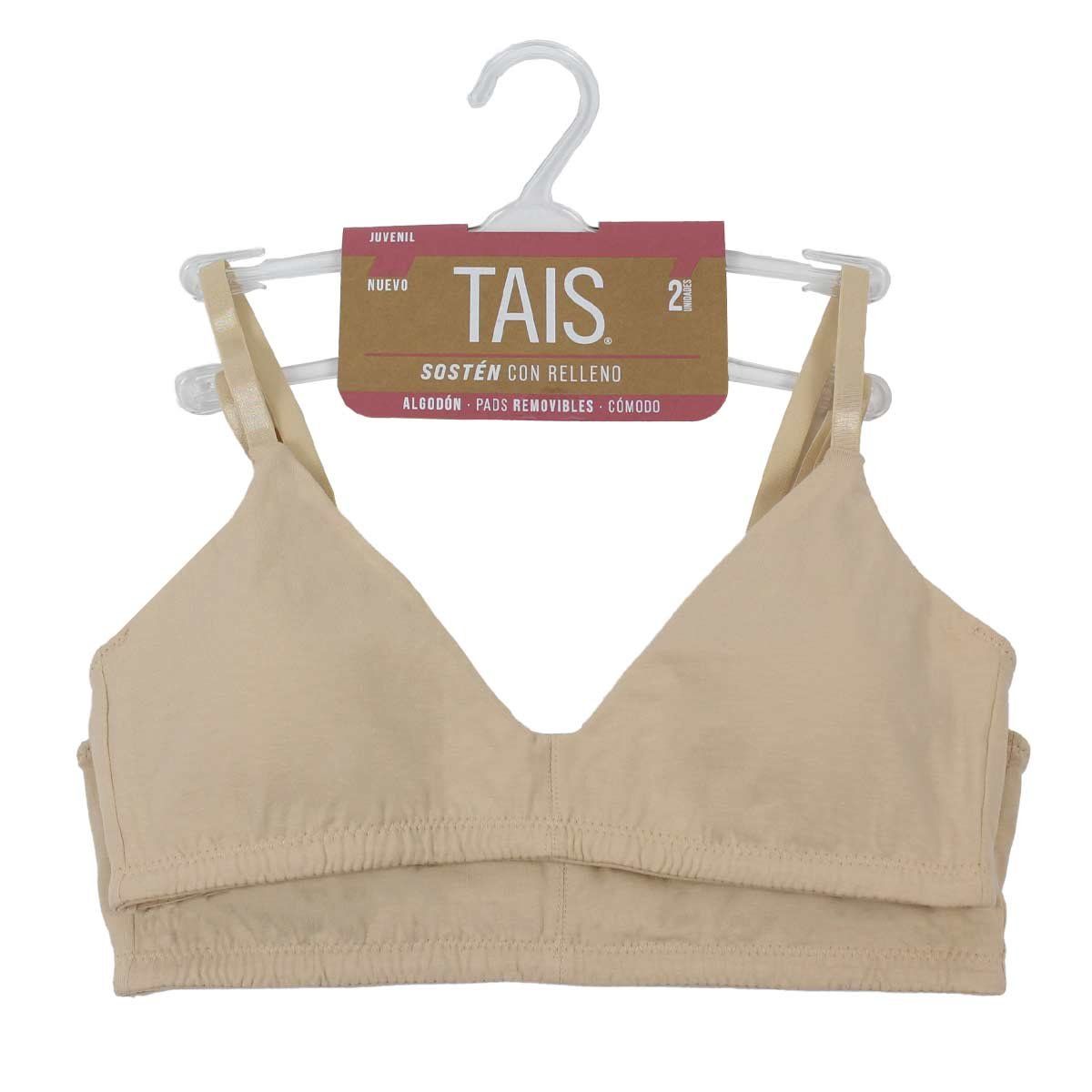 TAIS - Pack Sostén Juvenil con Relleno Nude Tais