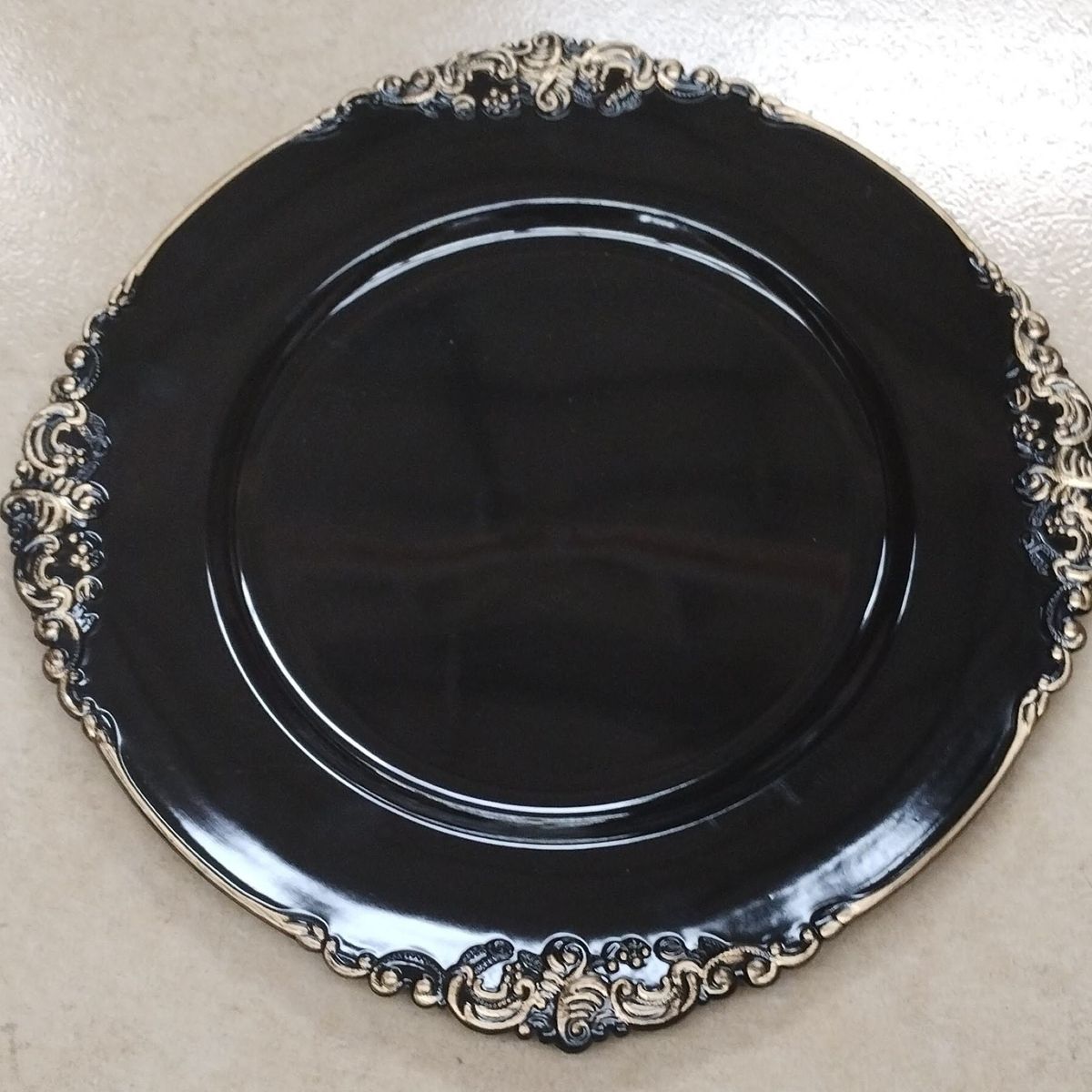 GENERICO - Pack 2 Bandejas & Plato Base Redondo - Negro