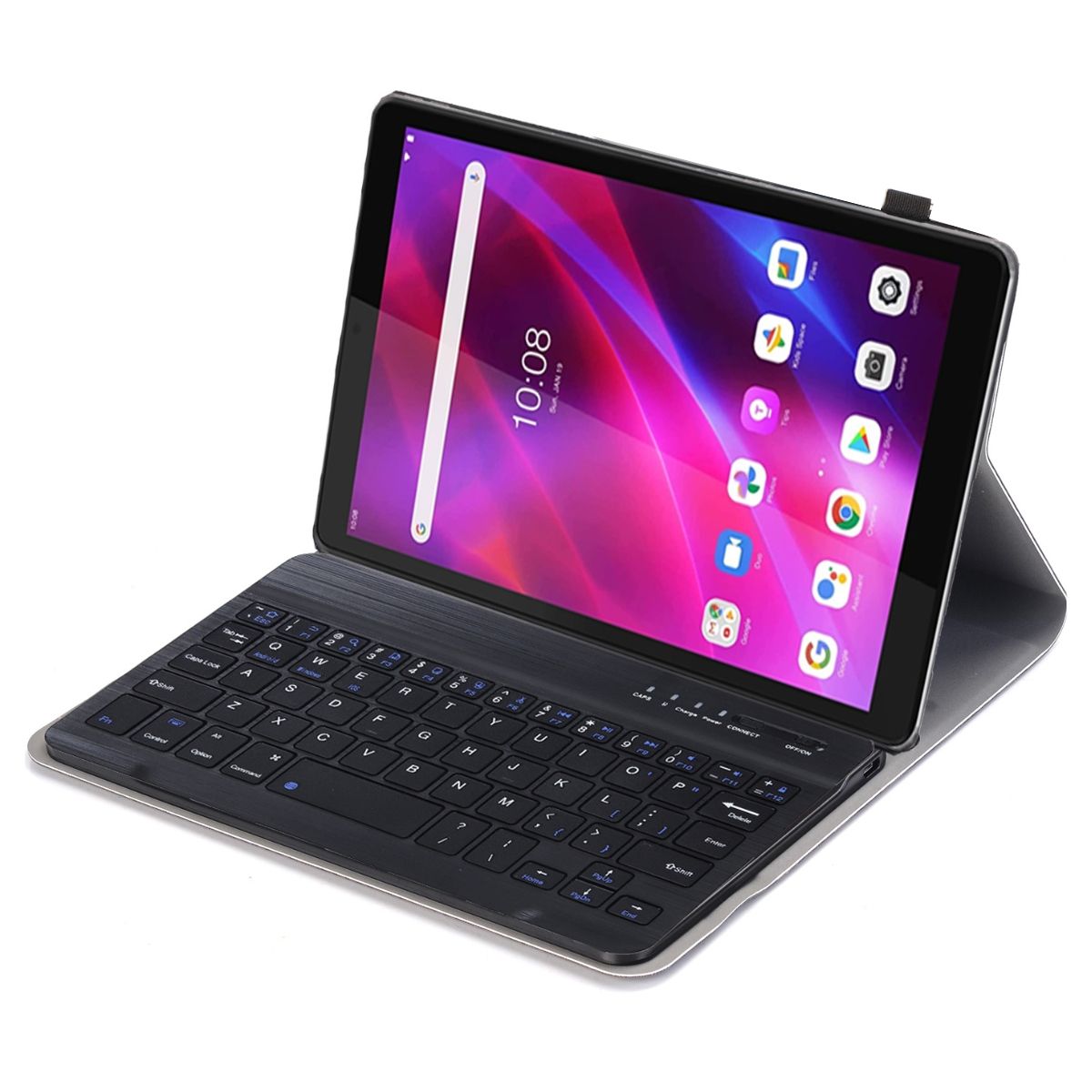 GENERICO - Teclado Bluetooth Funda Para Tablet Lenovo M8 4ta Gen TB300 Negro