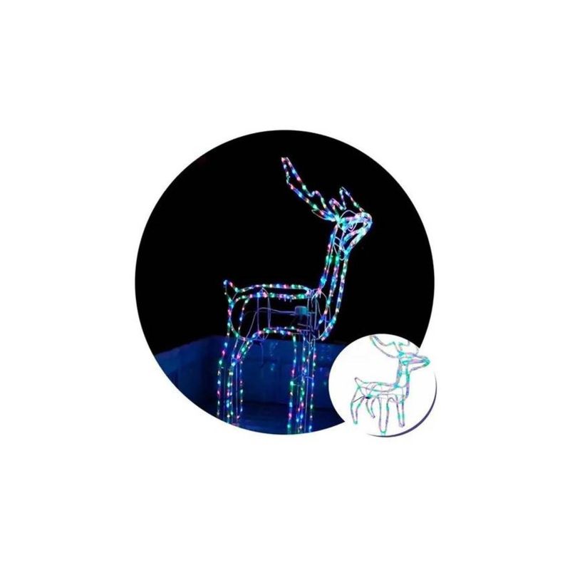 GENERICO - Reno Navideño Con Movimiento Y Luz Led 120cm Multicolor