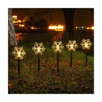 Estaca Solar Copo de Nieve de Navidad Jardín Pack 5