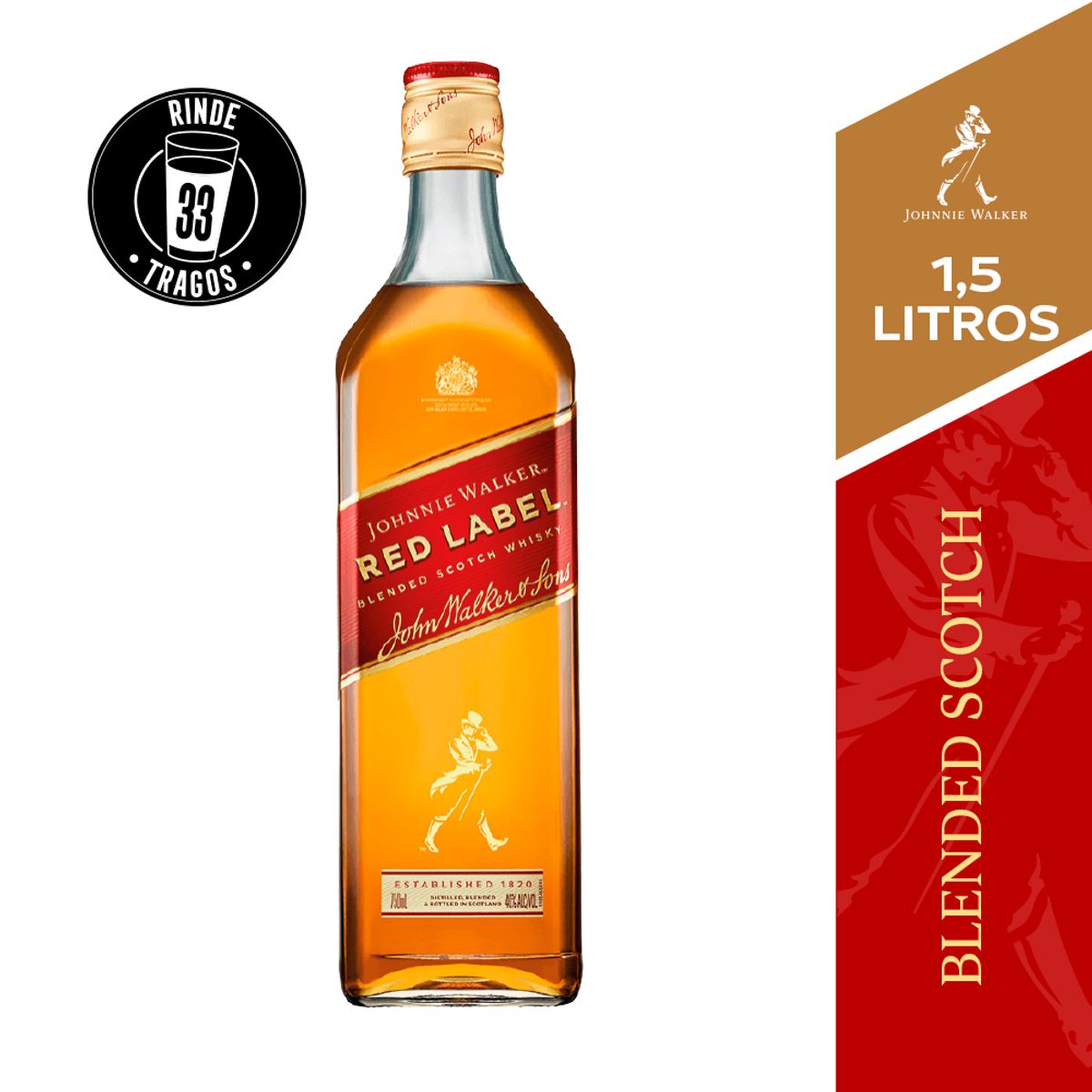 JOHNNIE WALKER - Whisky Johnnie Walker Red Label 40° 1500Cc