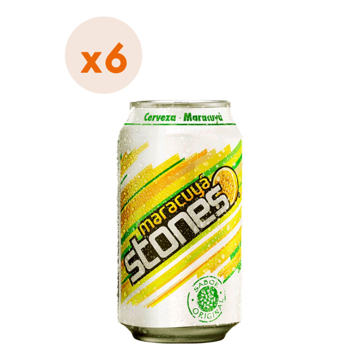 Lemon Stone - 6X Cerveza Lemon Stones Maracuyá Lata 2,5° 350Cc