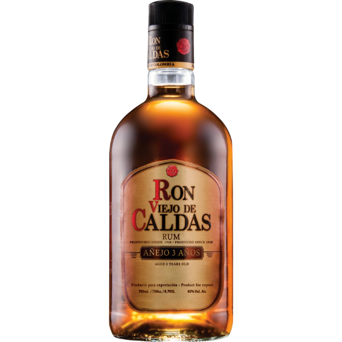 VIEJO DE CALDAS - Ron Viejo De Caldas 3 Años 40° 700Cc
