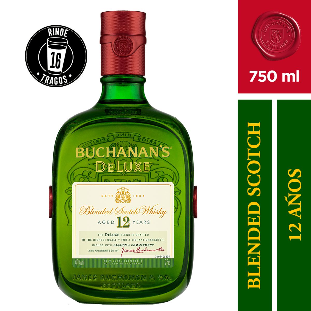 BUCHANANS - Whisky BuchananS 12 Años 40° 750Cc
