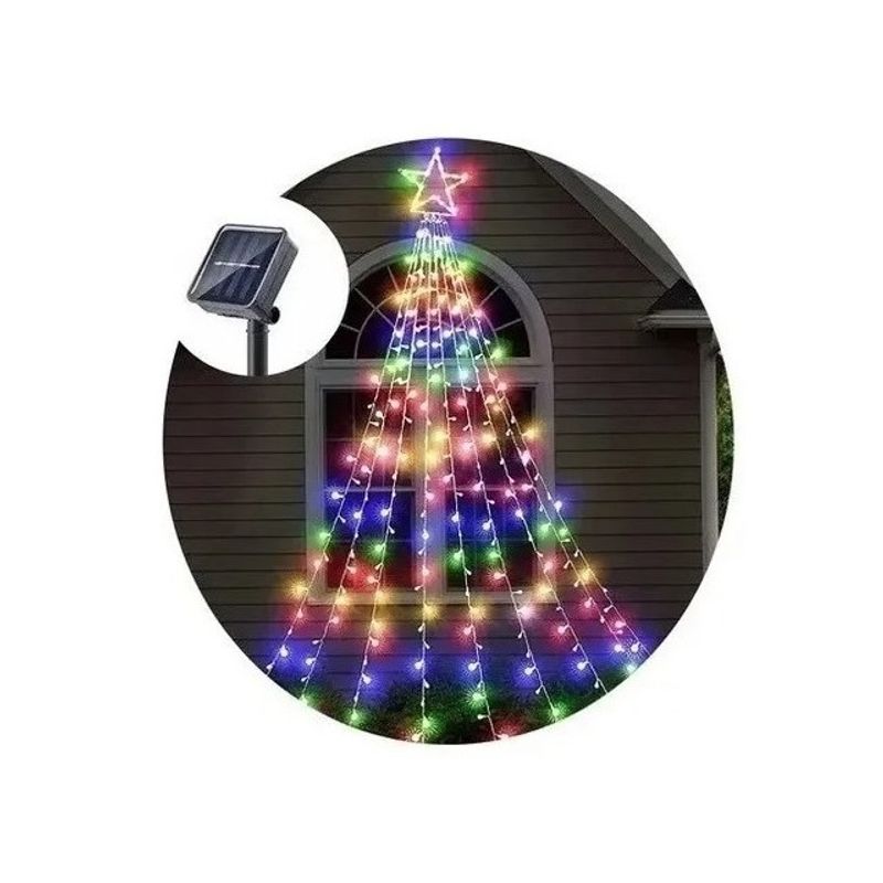 GENERICO - Luces Solar Navidad Estrella Cascada Led Multicolor