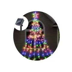 GENERICO - Luces Solar Navidad Estrella Cascada Led Multicolor