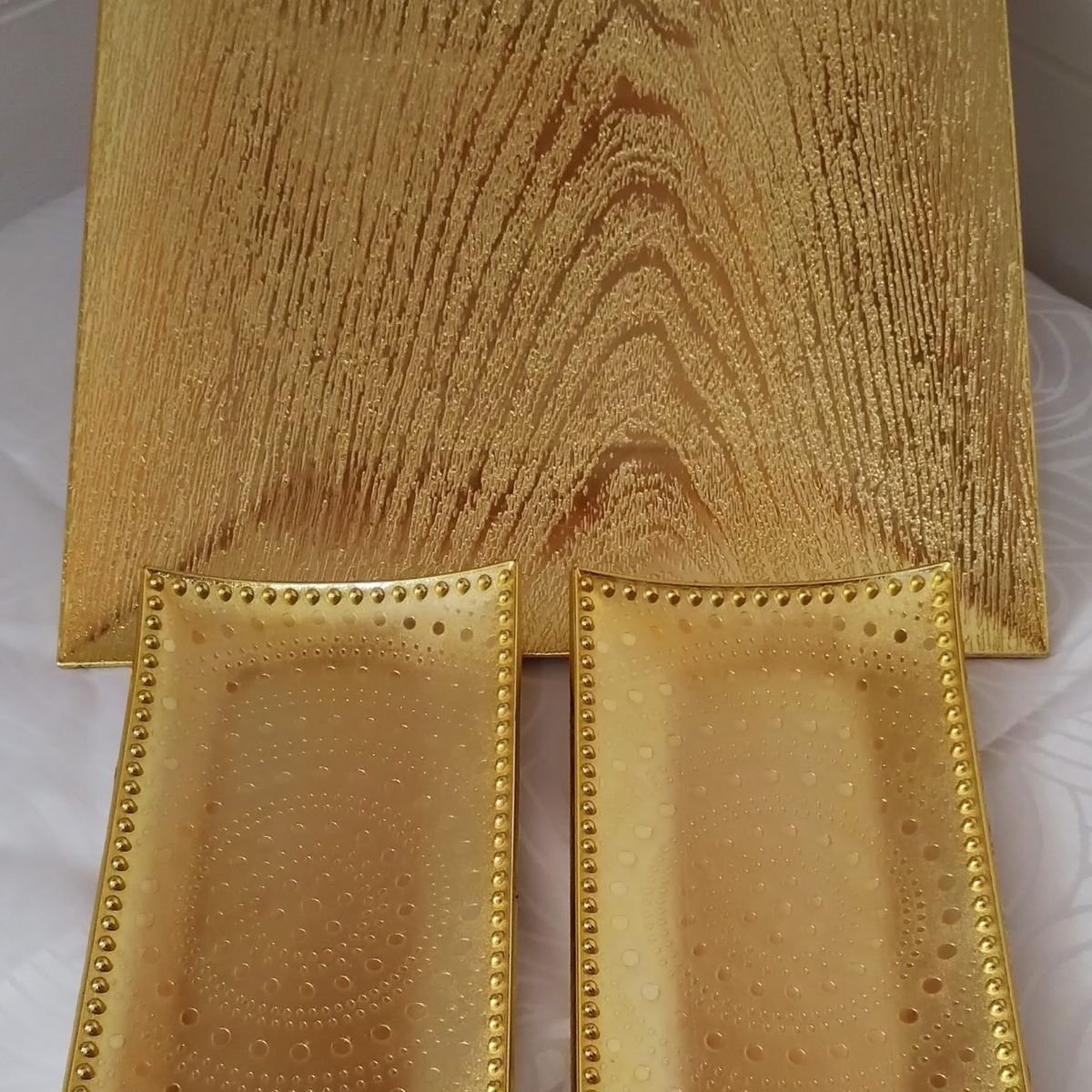 GENERICO - Pack 3 Bandejas C/Diseño - Dorado