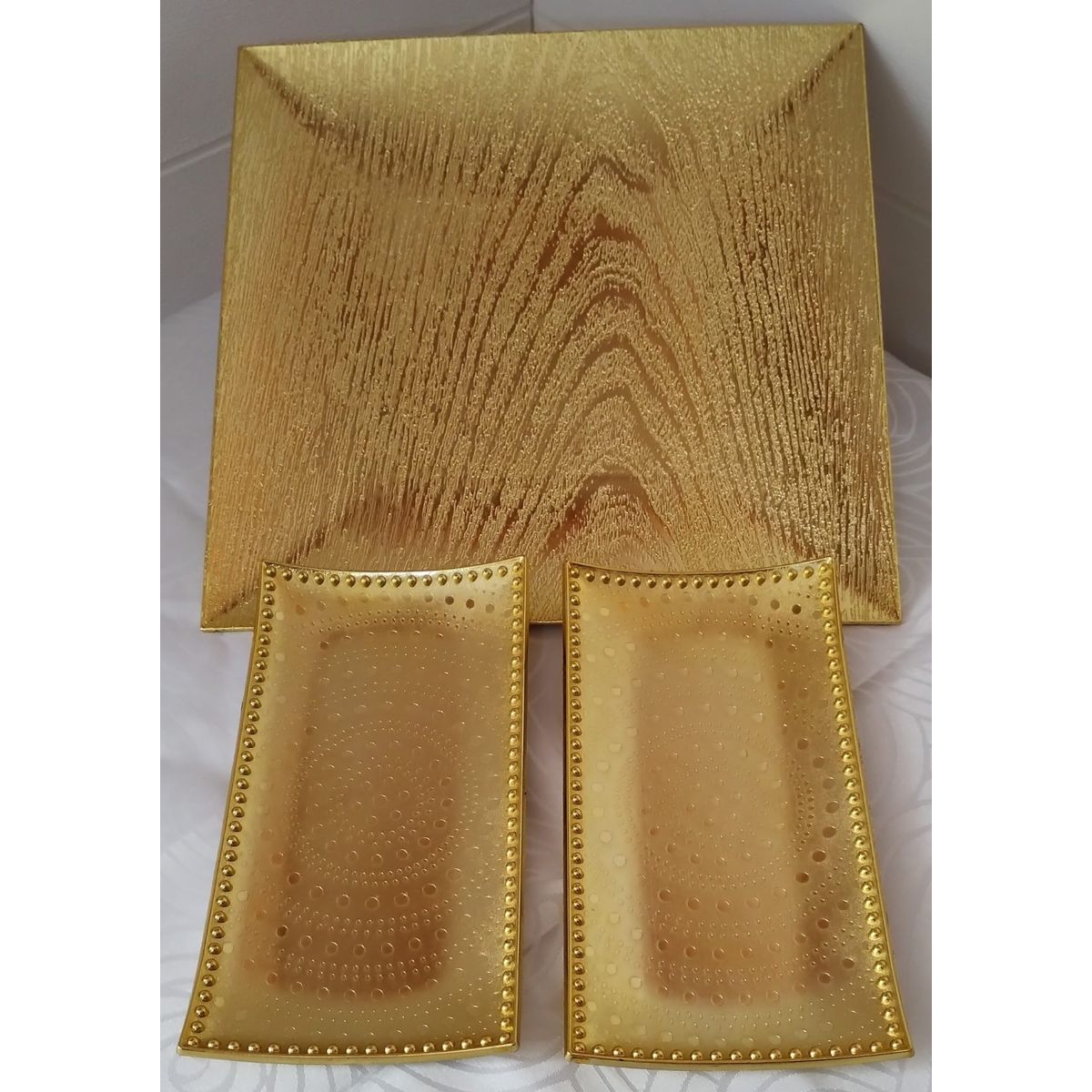 GENERICO - Pack 3 Bandejas C/Diseño - Dorado