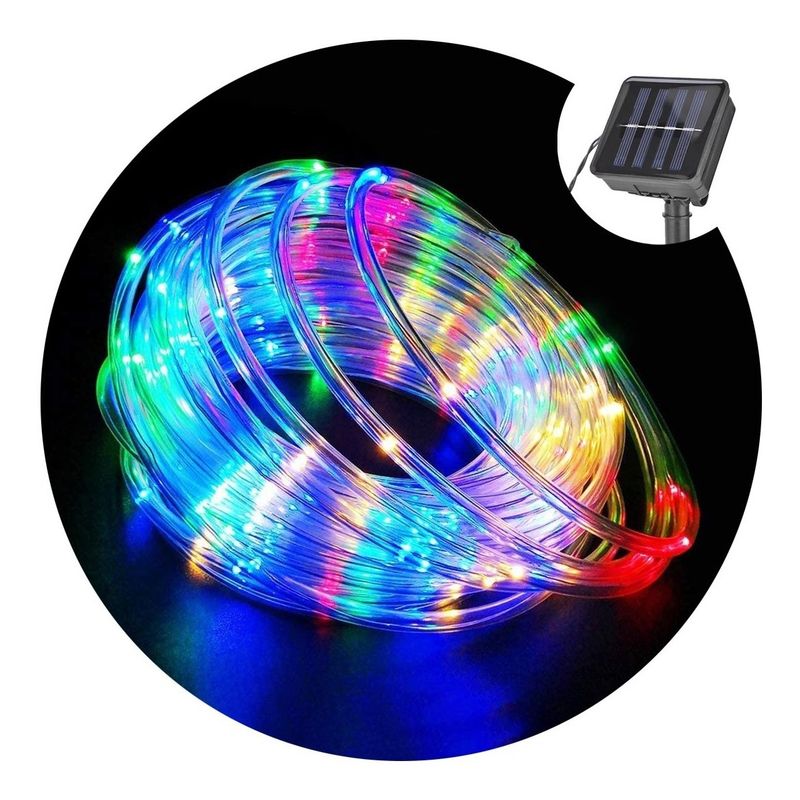 GENERICO - Luces Guirnalda Solar Manguera Led Multicolor 10mtrs