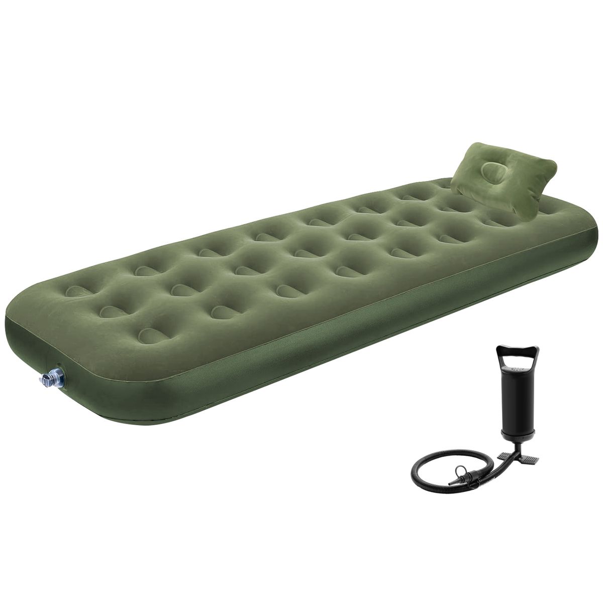 VIDITA - Colchón Inflable Individual 1 plaza + 1 Almohada + Inflador