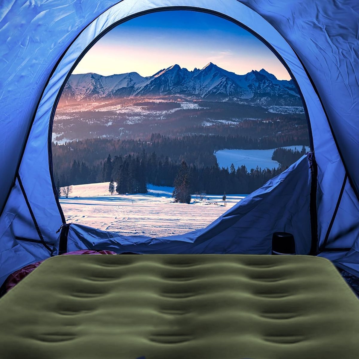 VIDITA - Colchón Inflable Individual 1 plaza + 1 Almohada + Inflador