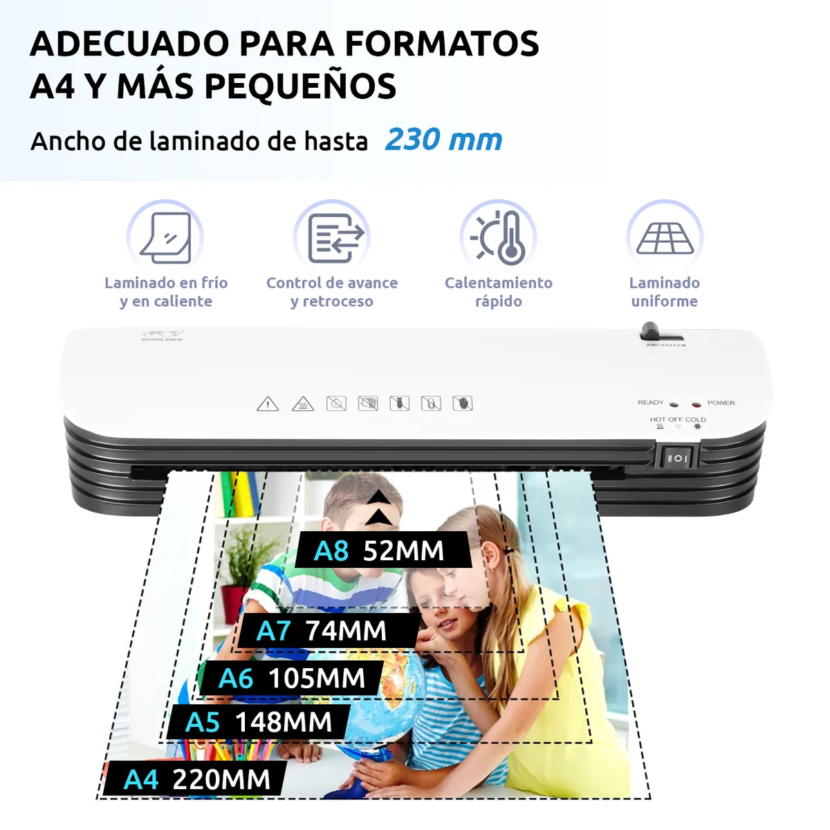 VIDITA - Termolaminadora Plastificadora Cortador De Papel 300 Micas