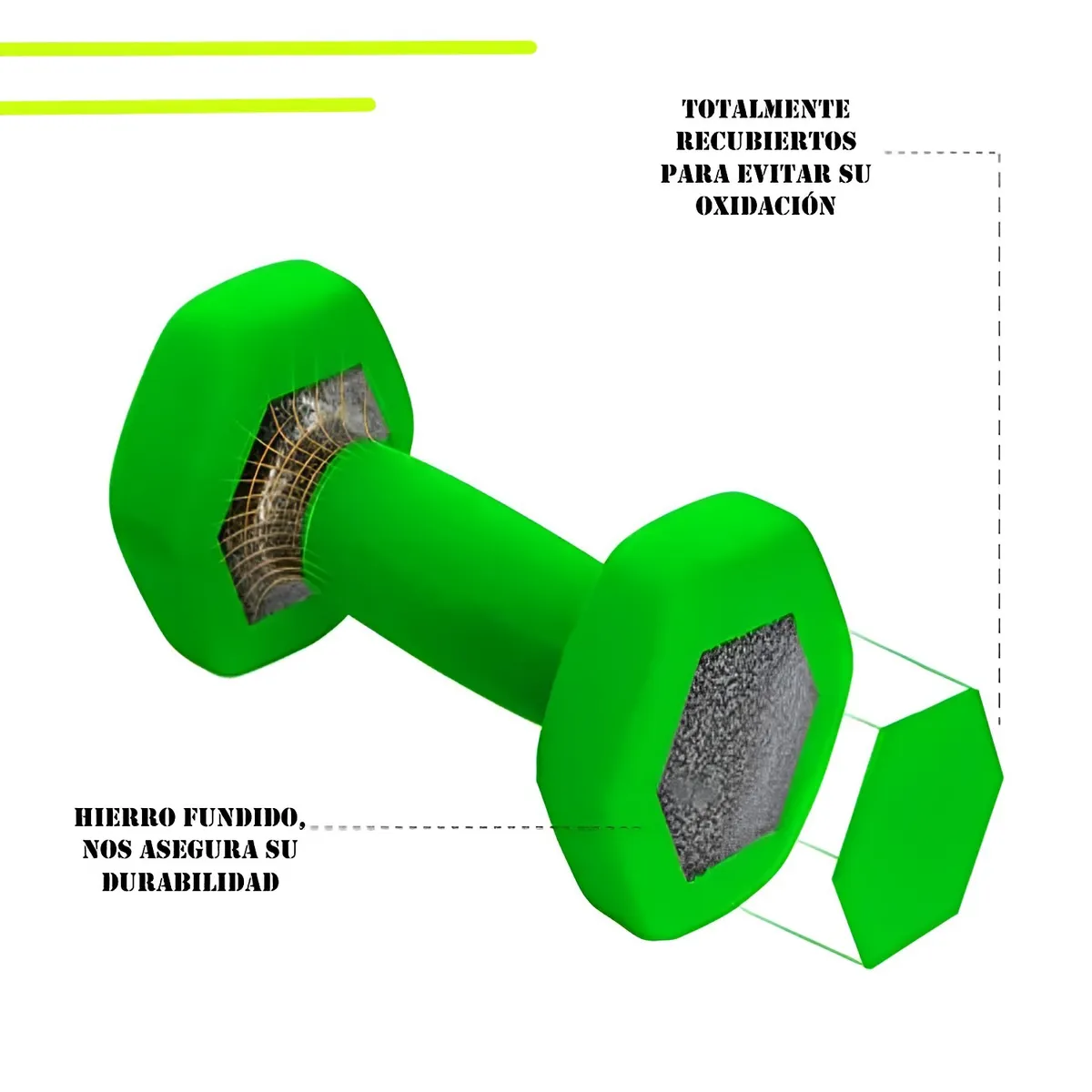 SPORTIME - Set Mancuernas Hexagonales de 6 Kg