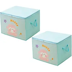 GENERICO - Pack X2 Bolsas Almacenamiento Niños Organizador Ropa Juguete Azul