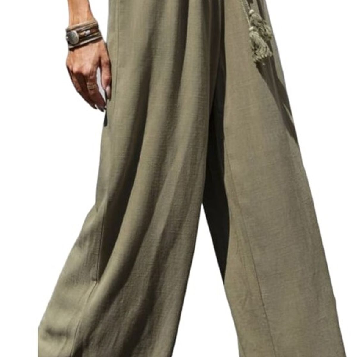 AGW - Pack 3 Pantalones Mujer Lino Colores Surtidos