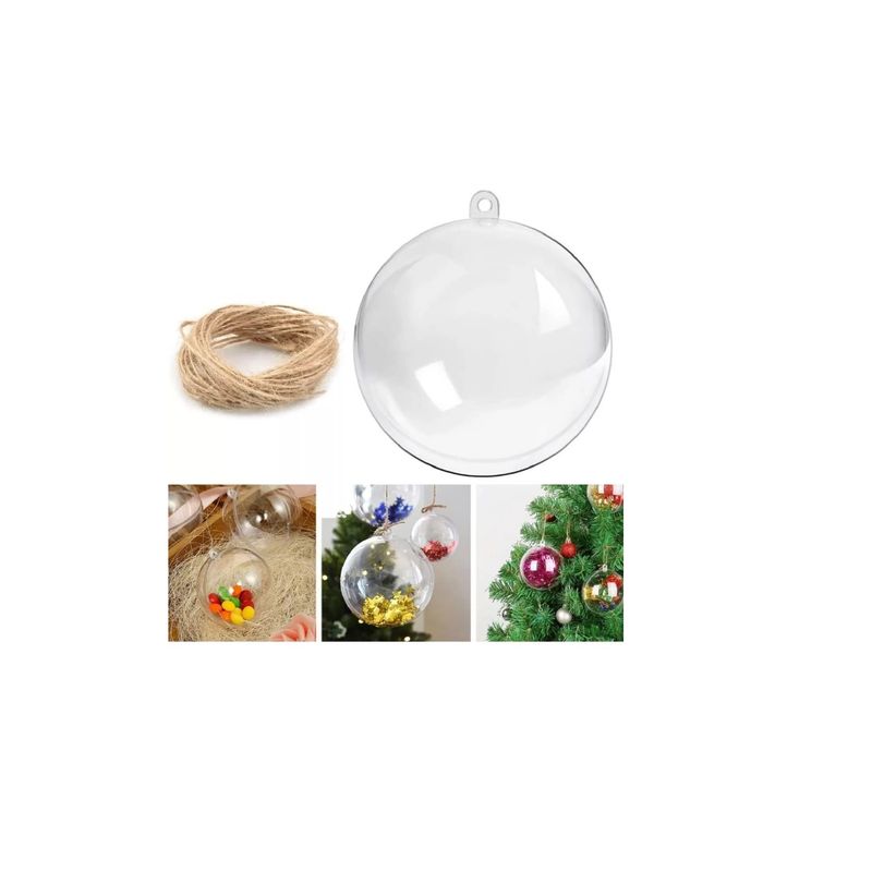 GENERICO - Pack 12 Esferas De Acrílico Para Rellenar Y Decorar Navidad